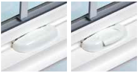Optional PAL lock (shown locked and unlocked} makes it easy to close and lock the window in a single motion.