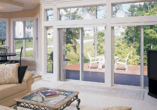 Two Gentek Sliding Patio Doors in White